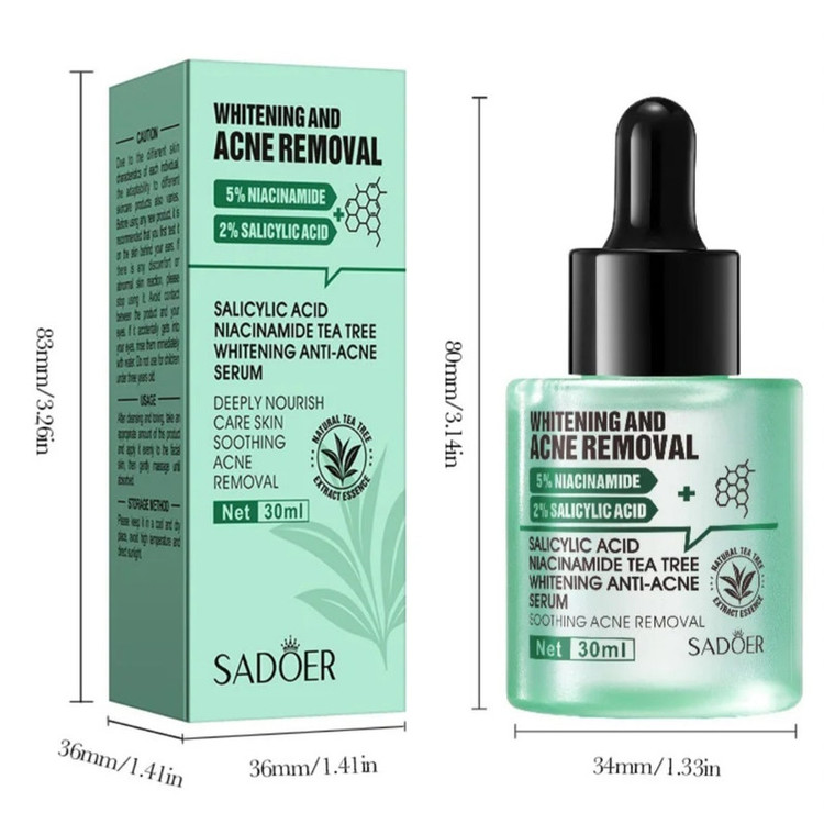 سرم ضد جوش و روشن کننده سادور مدل ANTI-ACNE مناسب برای پوستهای آکنهای حجم 30 میلیلیتر