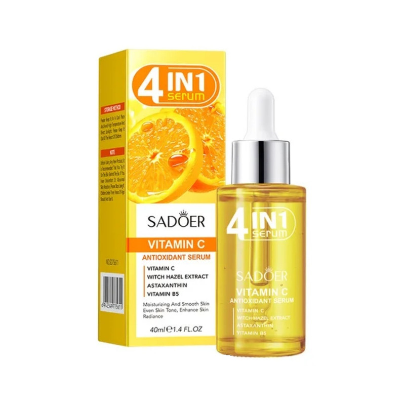 سرم روشن کننده پوست سادور مدل vitamin c 4 in1 مناسب برای انواع پوست حجم 40 میلی لیتر